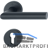 HOPPE Dr�ckergarnitur AMSTERDAM - auf Rosette PZ, Edelstahl schwarz matt