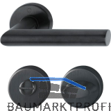 HOPPE Dr�ckergarnitur AMSTERDAM - auf Rosette WC, Edelstahl schwarz matt