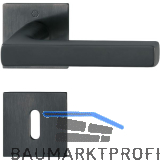 HOPPE Dr�ckergarnitur DALLAS auf Flachrosetten BB, Edelstahl schwarz matt