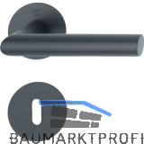 HOPPE Dr�ckergarnitur AMSTERDAM - auf Flachrosette BB, Edelstahl schwarz matt