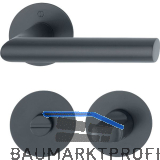 HOPPE Dr�ckergarnitur AMSTERDAM - auf Flachrosette WC, Edelstahl schwarz matt