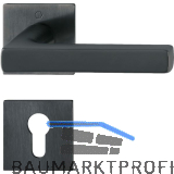 HOPPE Dr�ckergarnitur DALLAS auf Flachrosetten PZ, Edelstahl schwarz matt