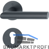 HOPPE Dr�ckergarnitur AMSTERDAM - auf Flachrosette PZ, Edelstahl schwarz matt