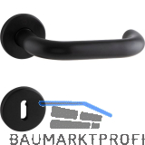 HOPPE Dr�ckergarnitur PARIS auf Rosette BB, 37 - 42 mm, Edelstahl schwarz matt