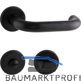 HOPPE Dr�ckergarnitur PARIS auf Rosette WC, 37 - 42 mm, Edelstahl schwarz matt