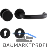 HOPPE Wechselgarnitur PARIS auf Rosette, 37 - 42 mm, Edelstahl schwarz matt