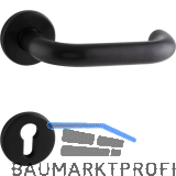 Feuerschutz-Dr�ckergarnitur PARIS Rosette PZ, 40-45 mm, Edelstahl schwarz matt