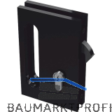 Glasschiebet�rschloss B94 mit Bogenriegel, PZ, Aluminium schwarz