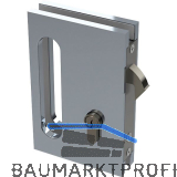 Glasschiebet�rschloss B94 mit Bogenriegel, PZ, Aluminium Edelstahl-Effekt