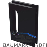 Gegenkasten B95 f�r Glasschiebet�rschloss mit Bogenriegel, Aluminium schwarz