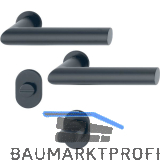 HOPPE Dr�ckergarnitur AMSTERDAM - auf mini Rosette WC, 40-45, schwarz matt