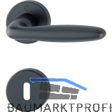 HOPPE Dr�ckergarnitur VERONA auf Rosette BB, 37 - 47, Aluminium schwarz matt