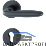 Dr�ckergarnitur VERONA auf Rosette PZ, T�rst�rke 37 - 47, Aluminium schwarz matt