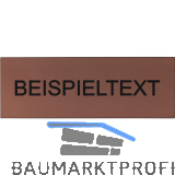 Beschriftungsschild mit Gravur, Kunststoff kupferfarbig/Schrift schwarz