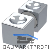 Duscht�rknopf eckig, 20 x 20 mm, Aluminium verchromt poliert