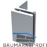 Winkelverbinder 485E13 90� Glas-Wand, Messing verchromt poliert