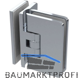 Duscht�rband 8506R 90� Glas-Glas mit Feststellung, Messing verchromt poliert