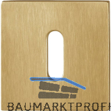 HOPPE Schl�sselrosette flach mit St�tznocken, eckig,Edelstahl messingfarben matt