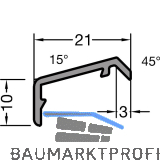 GUTMANN Fl�gelabdeckprofil FP 16, L=6000 mm, Aluminium mittelbronze elox. (G214)