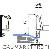 Fl�gelfalz- und �berschlagdichtung SP6865, Kunststoff graphitgrau