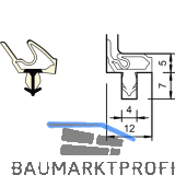 T�ranschlagdichtung SP 7677, Falz 12 mm, Kunststoff rustikalbraun