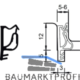 Fl�gelfalz- und �berschlagdichtung S 7503b, Kunststoff graphitgrau
