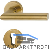 HOPPE Dr�ckergarnitur AMSTERDAM - auf Rosette PZ, 37-42, Edelstahl messingfarben