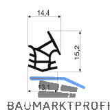 Stahlzargendichtung P 1031A f�r Novofermzarge, Kunststoff wei�