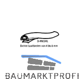 Dichtungsprofil selbstklebend, Typ D, Kunststoff wei�, 1 St�ck = 7,5 Meter