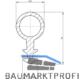 Rundprofil M032c, 6,5 mm, Kunststoff natur/ transparent