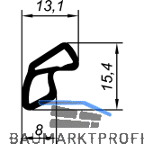 Dichtungsprofil AC 6063 FH f�r VOEST Stahlzarge Kunststoff schwarz