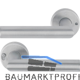 HOPPE Dr�ckerpaar AMSTERDAM MiniLock rechts, T�rst�rke 37-47 mm, Edelstahl matt