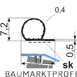 Dichtungsprofil einseitig selbstklebend Typ P3030 SK, Kunststoff wei�
