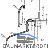 GUTMANN Regenschutzschiene Kocher L� 32 F-TXL, L=6000 mm, Alu silber eloxiert