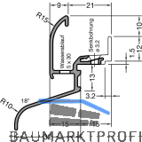 GUTMANN Regenschutzschiene Kocher S� 32-TXL, L=6000 mm, Alu silber eloxiert