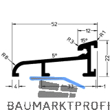 GUTMANN T�rschwelle Weser 52 L=6000 mm auf Ma� 52 x 22 mm Alu silber eloxiert
