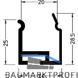 GUTMANN Weser Unterbau-Adapterprofil P3940 L=6000 mm auf Ma� Aluminium blank