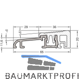 GUTMANN T�rschwelle Weser 65 TI L=6000 mm auf Ma� 65 x 20 mm silber eloxiert