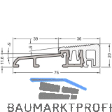 GUTMANN T�rschwelle Weser 75 TI L=6000 mm auf Ma� 75 x 20 mm silber eloxiert