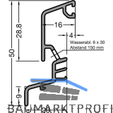 GUTMANN Regenschutzschiene Spree-D 24 OF, L=6000 mm, Aluminium wei� RAL 9016