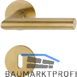 HOPPE Dr�ckergarnitur AMSTERDAM Flachrosette, rund BB, Edelstahl messingfarben