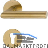 HOPPE Dr�ckergarnitur AMSTERDAM Flachrosette, rund PZ, Edelstahl messingfarben