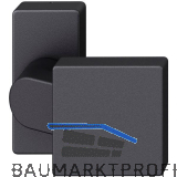 FSB T�rknopf 07 0812 auf Rosette eckig, Gewinde M12, Aluminium schwarz matt