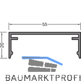 GUTMANN Abdeckprofil-Pfosten P2020/55, L=6000 mm, Aluminium blank