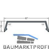 GUTMANN Abdeckprofil-Riegel P2016/13-64, L=6000 mm, Aluminium blank