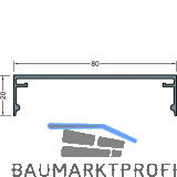 GUTMANN Abdeckprofil-Pfosten P2020/80, L=6000 mm, Aluminium blank