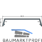 GUTMANN Abdeckprofil-Riegel P2016/13-80, L=6000 mm, Aluminium blank