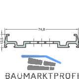 GUTMANN Grundprofil P 2011/80 N, L=6000 mm, Aluminium blank