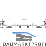 GUTMANN Grundprofil P 2011/100 N, L=6000 mm, Aluminium blank