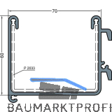 GUTMANN Dachrinne P2030, L=6000 mm, Aluminium blank